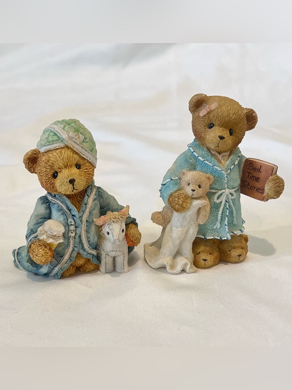 Cherished Teddies Jude & Edward Figurines Set 2 Vintage 1992 2000 Bear